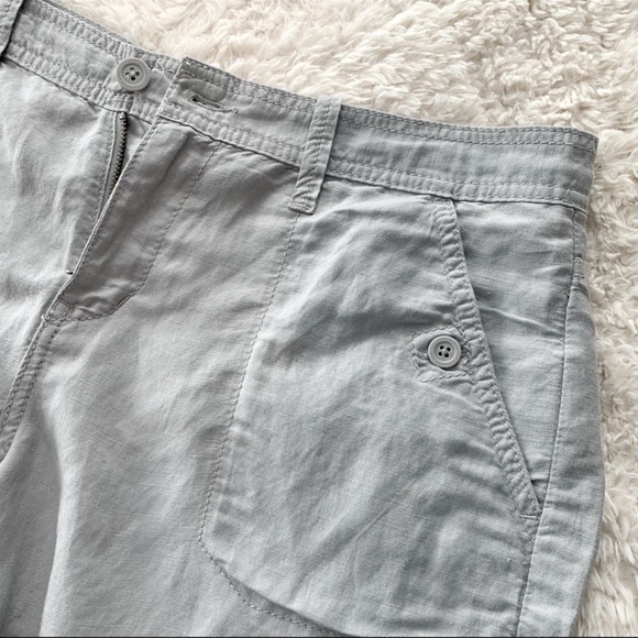 {Calvin Klein} Light Grey Linen Blend 5" Lightweight Button Pocket Shorts 10 - Picture 4 of 7